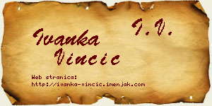 Ivanka Vinčić vizit kartica
